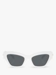 Swarovski SK6021 Women's Cat's Eye Sunglasses, White/Grey