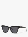 Yves Saint Laurent YS000436 Women's Square Sunglasses, Black/Grey