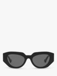 Gucci GG1421S Women's Oval Sunglasses, Black/Grey