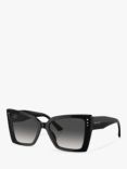 Jimmy Choo JC5001B Women's Cat Eye Sunglasses, Black