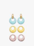 Eclectica Vintage Interchangeable Resin Clip-On Earrings, 3 Pairs