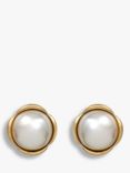 Eclectica Vintage 18ct Gold Plated Faux Pearl Clip-On Earrings, Dated Circa 1990s, Gold