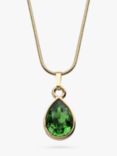 Eclectica Vintage Swarovski Crystal Teardrop Pendant Necklace, Gold/Green