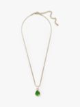 Eclectica Vintage Swarovski Crystal Teardrop Pendant Necklace, Gold/Green