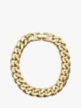 Eclectica Vintage Cabouchon 18ct Gold Plated Curb Link Bracelet, Dated Circa 1980s, Gold