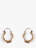 L & T Heirlooms Second Hand 9ct Yellow Gold Patterned Creole Hoop Earrings, Gold