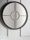 Gallery Direct Compton Round Metal Frame Window Wall Mirror