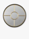 Gallery Direct Compton Round Metal Frame Window Wall Mirror, Gold