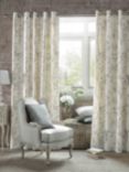 Laura Ashley Summer Palace Pair Lined Eyelet Curtains, Dove Grey