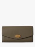 Mulberry Darley Small Classic Grain Leather Wallet, Linen Green