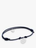 Merci Maman Personalised Disc Charm Braided Bracelet, Blue/Silver