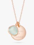 Merci Maman Personalised Aqua Chalcedony Gemstone Necklace