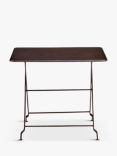 Nkuku Ekete Folding Square Iron Garden Bistro Table, 90cm, Nearly Black