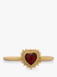 Rachel Jackson London Electric Love Mini Garnet Heart Ring, Gold