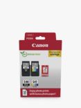 Canon PG-540/CL-541 Inkjet Printer Cartridge Multipack, Pack of 2, with GP-501 Glossy Photo Paper, 10 x 15cm, 50 Sheets