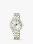 Lorus Women's Sunray Dial Bracelet Strap Watch, Gold/Silver