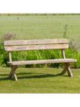 Zest Harriet Wooden 6-Seater Garden Dining Table & Bench Set, Natural