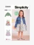 Simplicity Toddlers' Jacket and Dresses Dresses Sewing Pattern, S9899