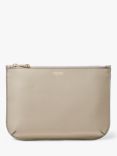 Aspinal of London Large Ella Smooth Leather Pouch, Dove Grey