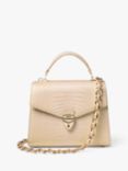 Aspinal of London Midi Mayfair Reptile Effect Cross Body Bag, Champagne