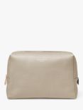 Aspinal of London Large Pebble Leather Toiletry Bag, Dove Grey