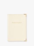 Aspinal of London Pebble Leather Passport Cover, Ivory
