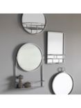 Gallery Direct Milton Rectangular Metal Wall Mirror & Shelf, 48 x 30cm, Silver