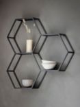 Gallery Direct Turlock Honeycomb Metal Frame Wall Shelving Unit, 70 x 68cm, Black