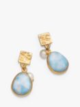 Sarah Alexander Cool Tides Gemstone and Pearl Drop Earrings, Gold