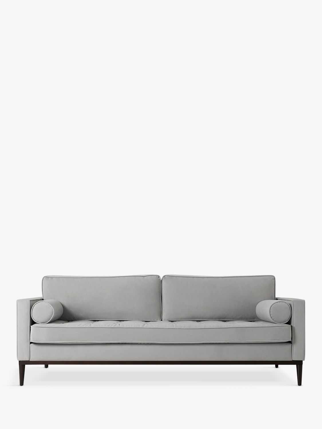 Model 2 Range, Swyft Model 02 Large 3 Seater Sofa Bed, Dark Leg, Velvet Light Grey