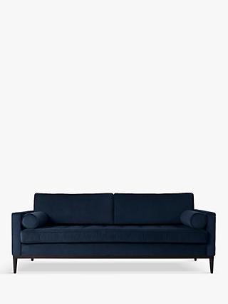 Model 2 Range, Swyft Model 02 Large 3 Seater Sofa Bed, Dark Leg, Velvet Teal