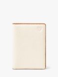 Aspinal of London Double Fold Pebble Leather Credit Card Case, Ivory