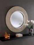 Yearn Studded Round Wall Mirror, 79cm, Silver
