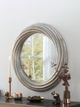 Yearn Swirl Round Wall Mirror, 84cm, Silver