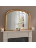 Yearn Ribbed Overmantle Wall Mirror, 77 x 112cm, Gold