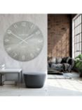 Thomas Kent Wharf Wood Effect Large Arabic Numeral Analogue Wall Clock, 115cm, Limestone