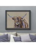 John Lewis Louise Luton 'Archie' Highland Cow Framed Print, 57 x 112cm, Brown/Multi