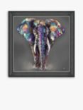 John Lewis Louise Luton 'Hugo' Elephant Framed Print, 83 x 83cm, Grey/Multi