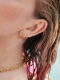 Rachel Jackson London Watermelon T-Bar Huggie Hoop Earrings, Gold