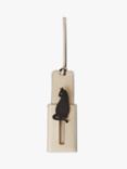 Mulberry Cat Leather Luggage Tag, Chalk/Black