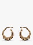 L & T Heirlooms Second Hand 9ct Yellow Gold Small Creole Earrings, Gold