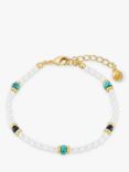 Orelia Pearl & Semi Precious Stone Beaded Bracelet, Gold