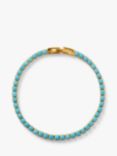 Orelia Turquoise Tennis Bracelet, Gold
