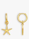 Orelia Starfish Charm Huggie Hoop Earrings