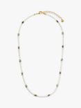 Orelia Pearl & Semi Precious Stone Beaded Necklace, Gold