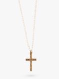 L & T Heirlooms Second Hand 9ct Yellow Gold Cross Pendant Necklace, Gold