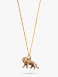 L & T Heirlooms Second Hand 9ct Yellow Gold Lion Charm Pendant Necklace, Gold