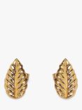 L & T Heirlooms Second Hand 9ct Yellow Gold Leaf Stud Earrings