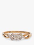 L & T Heirlooms Second Hand 9ct Yellow Gold Diamond Dress Ring, Dated Circa 1980