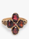 L & T Heirlooms Second Hand 9ct Yellow Gold Garnet Dress Ring, Dated Circa 1980